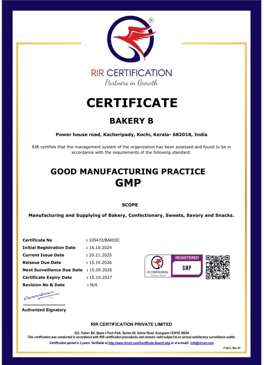 BakeryB certification